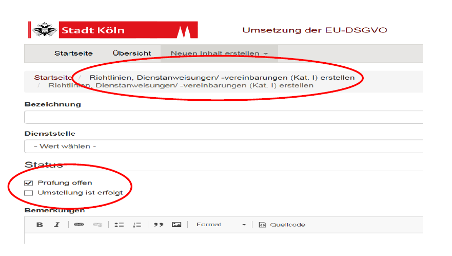 We-Portal als Hilfe für die dezentral Verantwortlichen in den Ämtern zur Umsetzung der DSGVO